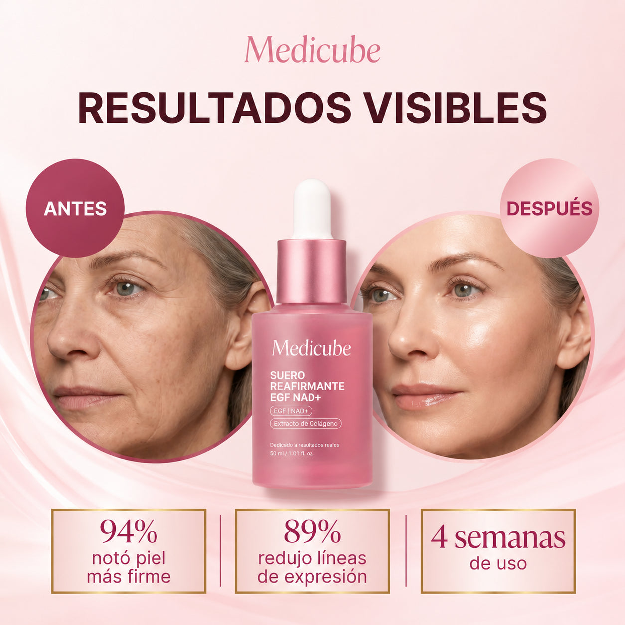Suero Coreano Reafirmante con NAD+ — Antiarrugas Avanzado