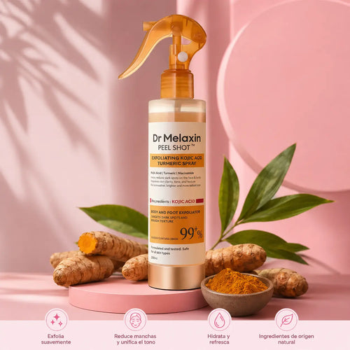Spray exfoliante corporal - Ácido kójico + cúrcuma